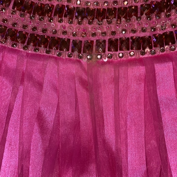 Rachel Allan Two Piece White and Hot Pink Prom Dress - Picture 11 of 11